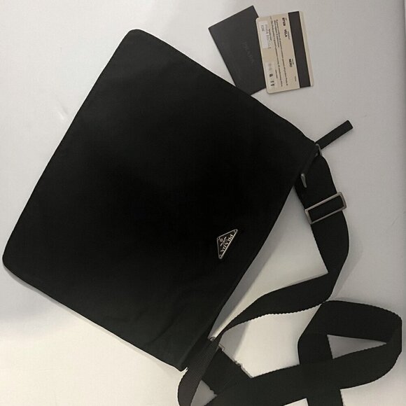 PRADA Black Tessuto Nylon Crossbody Messenger Bag - Picture 2 of 13
